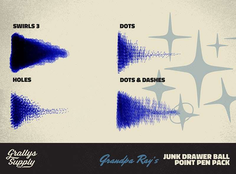 逼真的圆珠笔效果Procreate笔刷 笔刷资源 sucaiwan.com