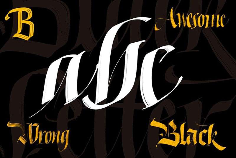 Procreate哥特体手写笔刷 笔刷资源 sucaiwan.com