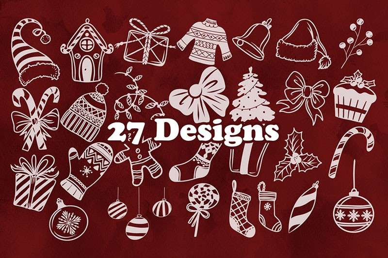 27个高清圣诞节图案PS笔刷 笔刷资源 sucaiwan.com