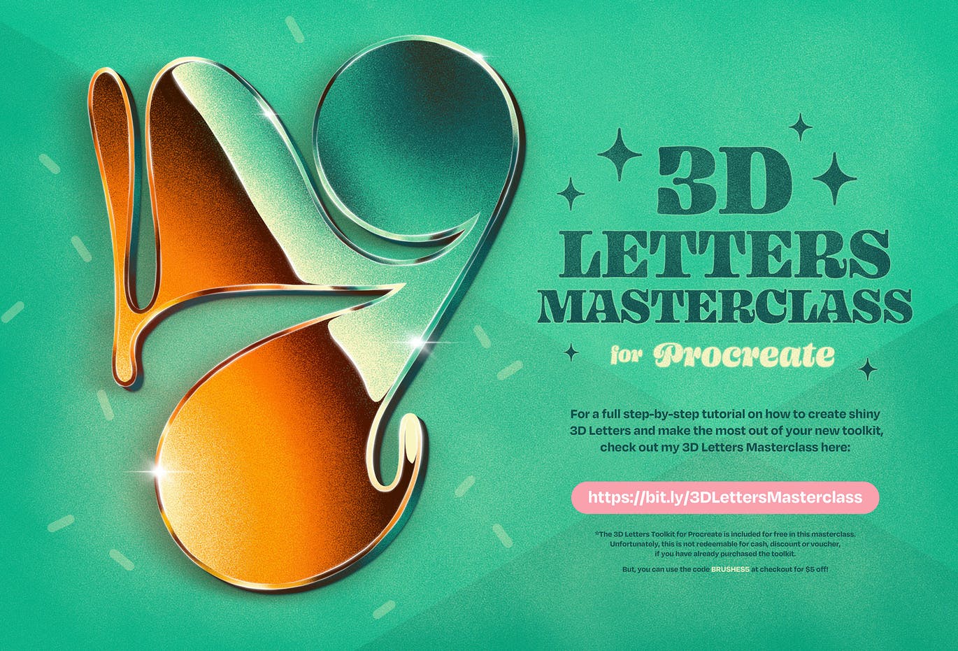 3D字母制作工具Procreate笔刷 3D Letters Toolkit 笔刷资源 sucaiwan.com