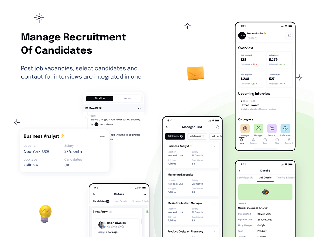 求职App应用程序UI工具包 APP UI sucaiwan.com