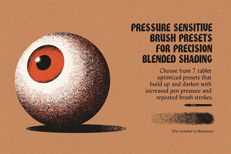 22个颗粒状的阴影AI笔刷 笔刷资源 sucaiwan.com