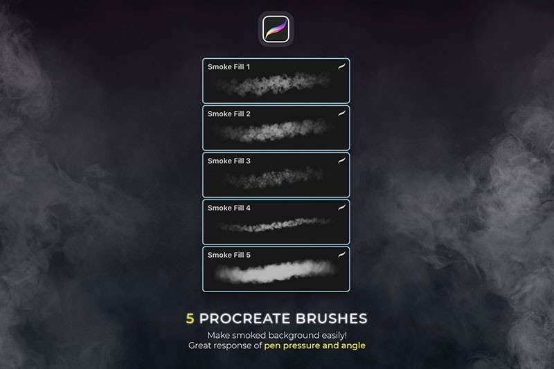 逼真的烟雾效果Procreate笔刷 笔刷资源 sucaiwan.com