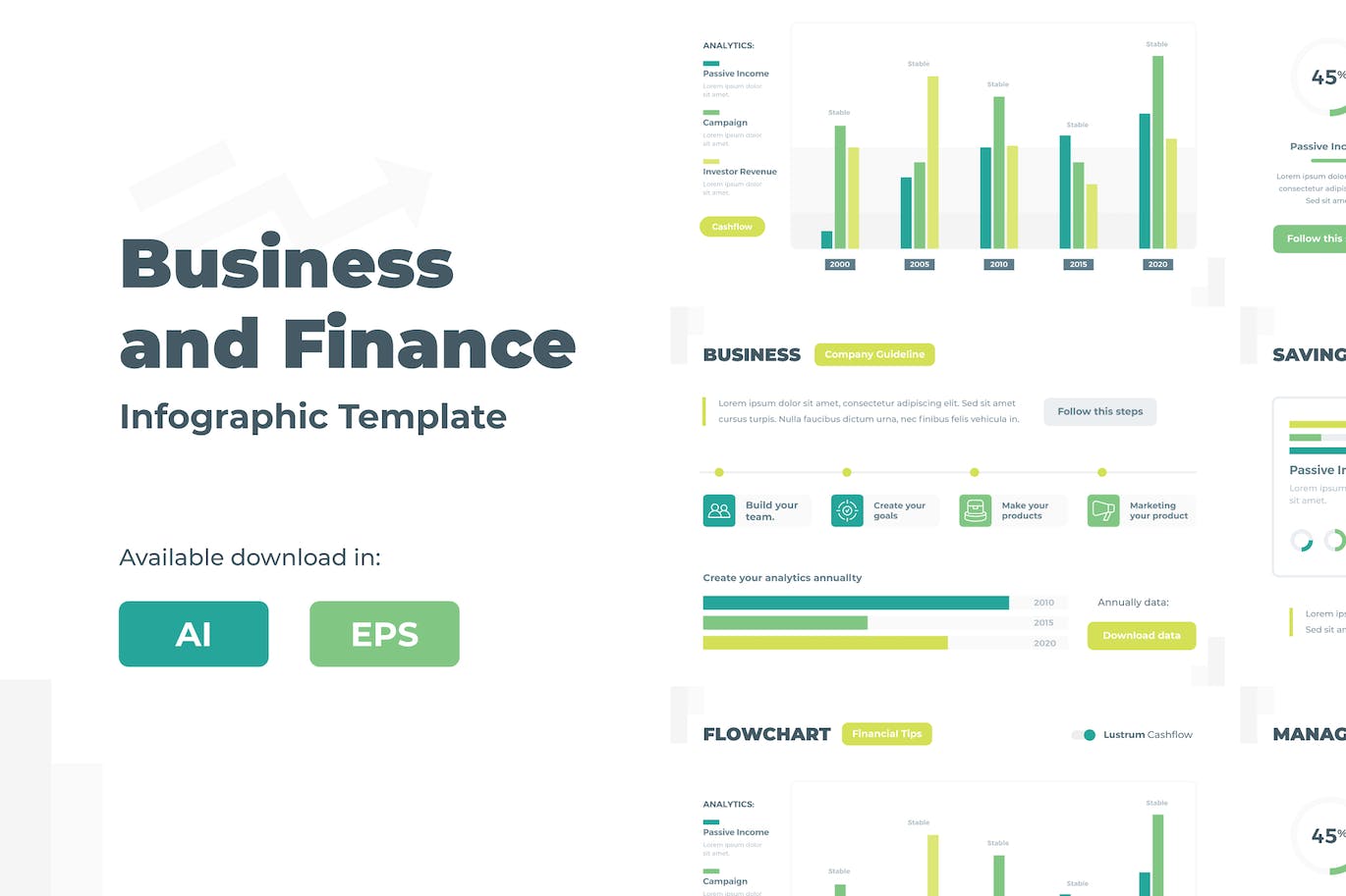 业务和财务信息图表设计模板 Business and Finance Infographic Template 幻灯图表 sucaiwan.com