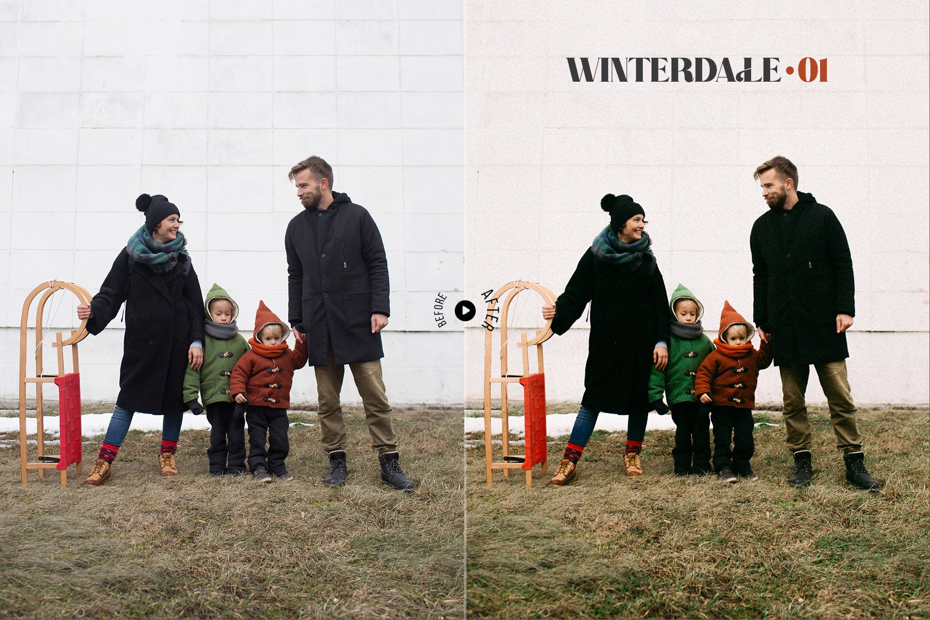 冬季人物摄影照片后期修图LR预设 Winterdale Lightroom Presets 插件预设 sucaiwan.com