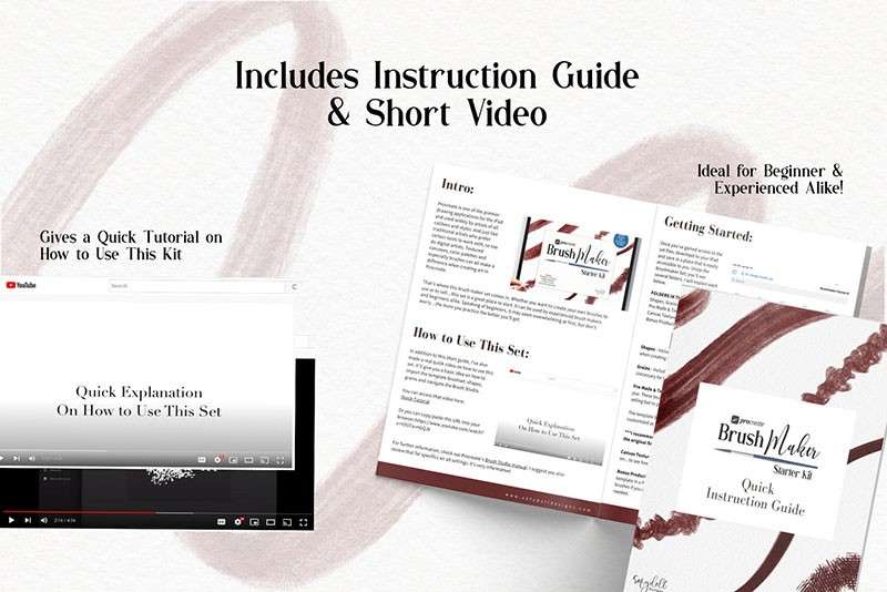 Procreate画笔制作入门套件，附视频教程 笔刷资源 sucaiwan.com