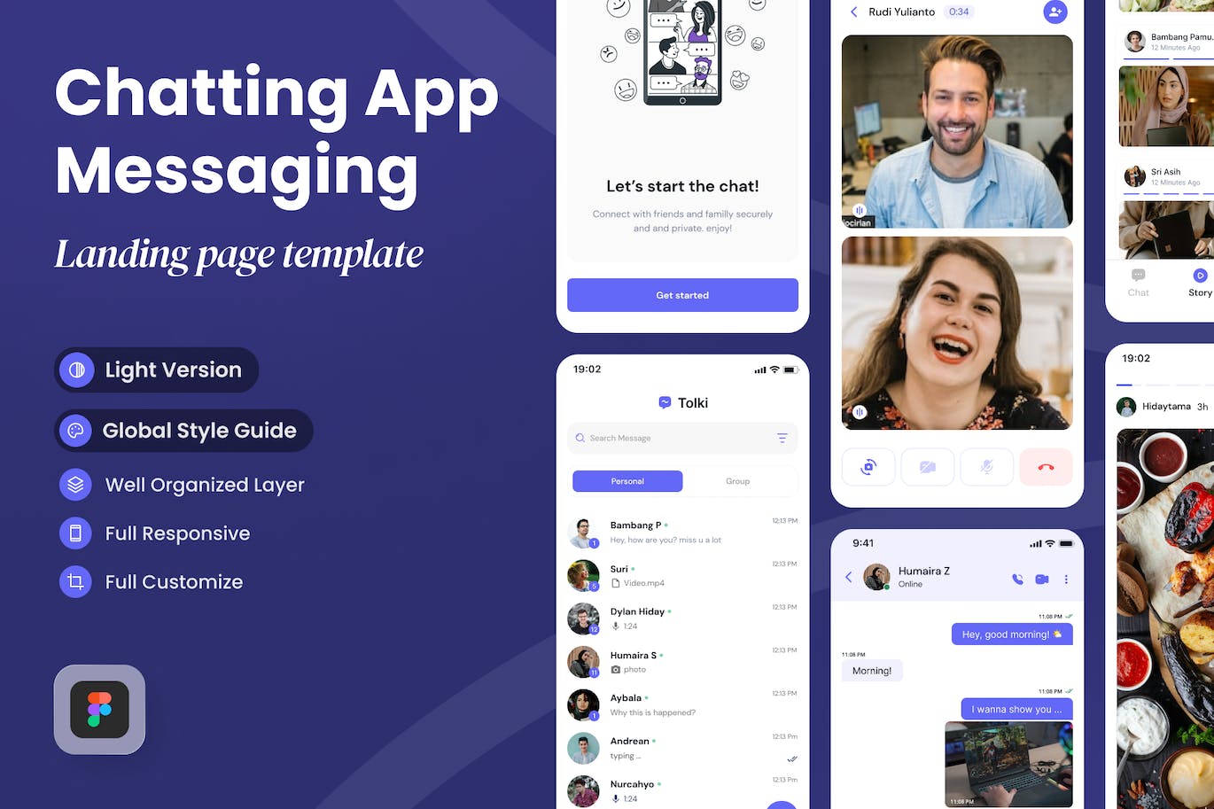 聊天App移动应用程序UI套件 Tolki – Chatting Mobile App UI Kits APP UI sucaiwan.com