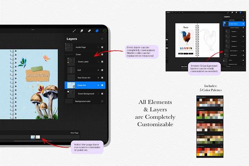 自然与动物水彩绘本Procreate笔刷 笔刷资源 sucaiwan.com
