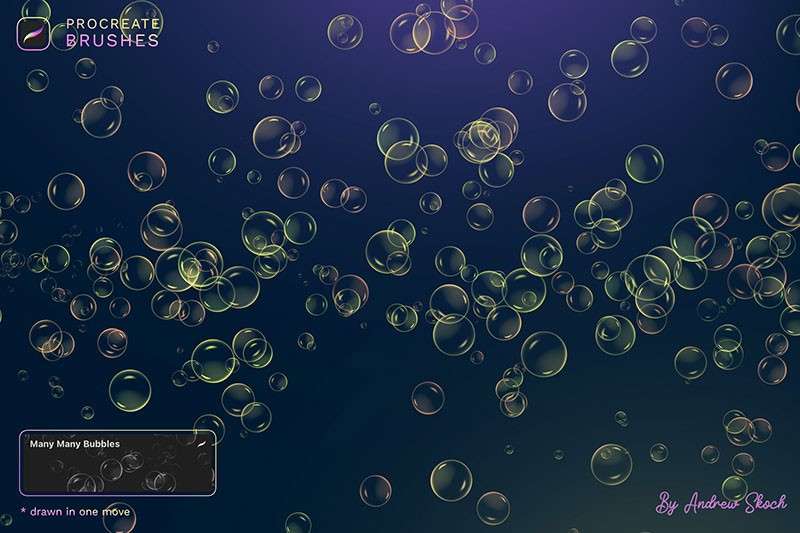 3D气泡艺术字Procreate笔刷 笔刷资源 sucaiwan.com