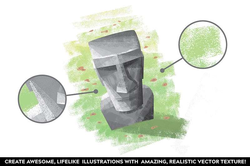 复古的印刷滚筒墨水纹理AI笔刷 笔刷资源 sucaiwan.com