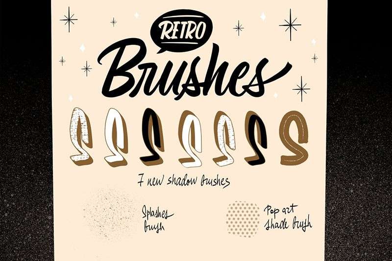 复古字标设计Procreate笔刷 笔刷资源 sucaiwan.com