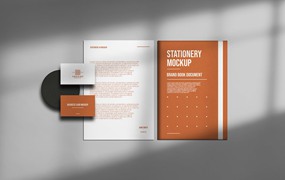 纸类品牌文具VI样机模板 Stationery Mockup