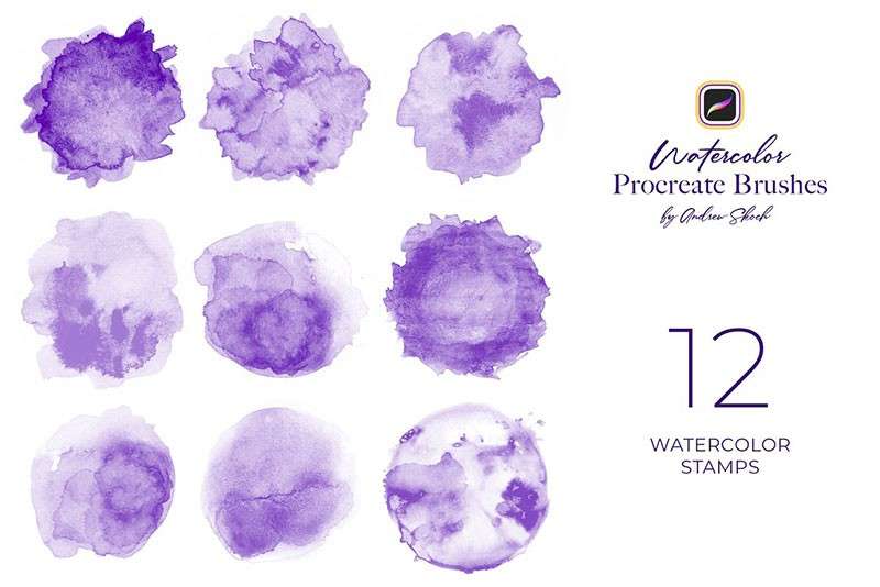 22个水彩艺术Procreate笔刷 笔刷资源 sucaiwan.com