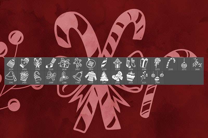 27个高清圣诞节图案PS笔刷 笔刷资源 sucaiwan.com