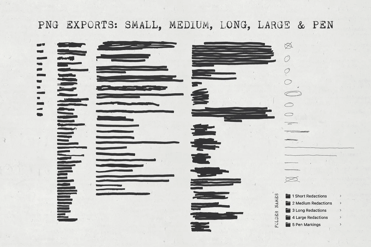 潮流做旧艺术反设计磨损污迹墨水毛笔笔刷素材合辑 Redaction Texture Collection 笔刷资源 sucaiwan.com