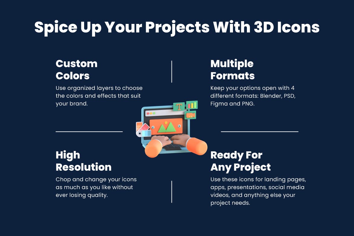 3D网页设计图标 3D Web Design Icons 图标素材 sucaiwan.com