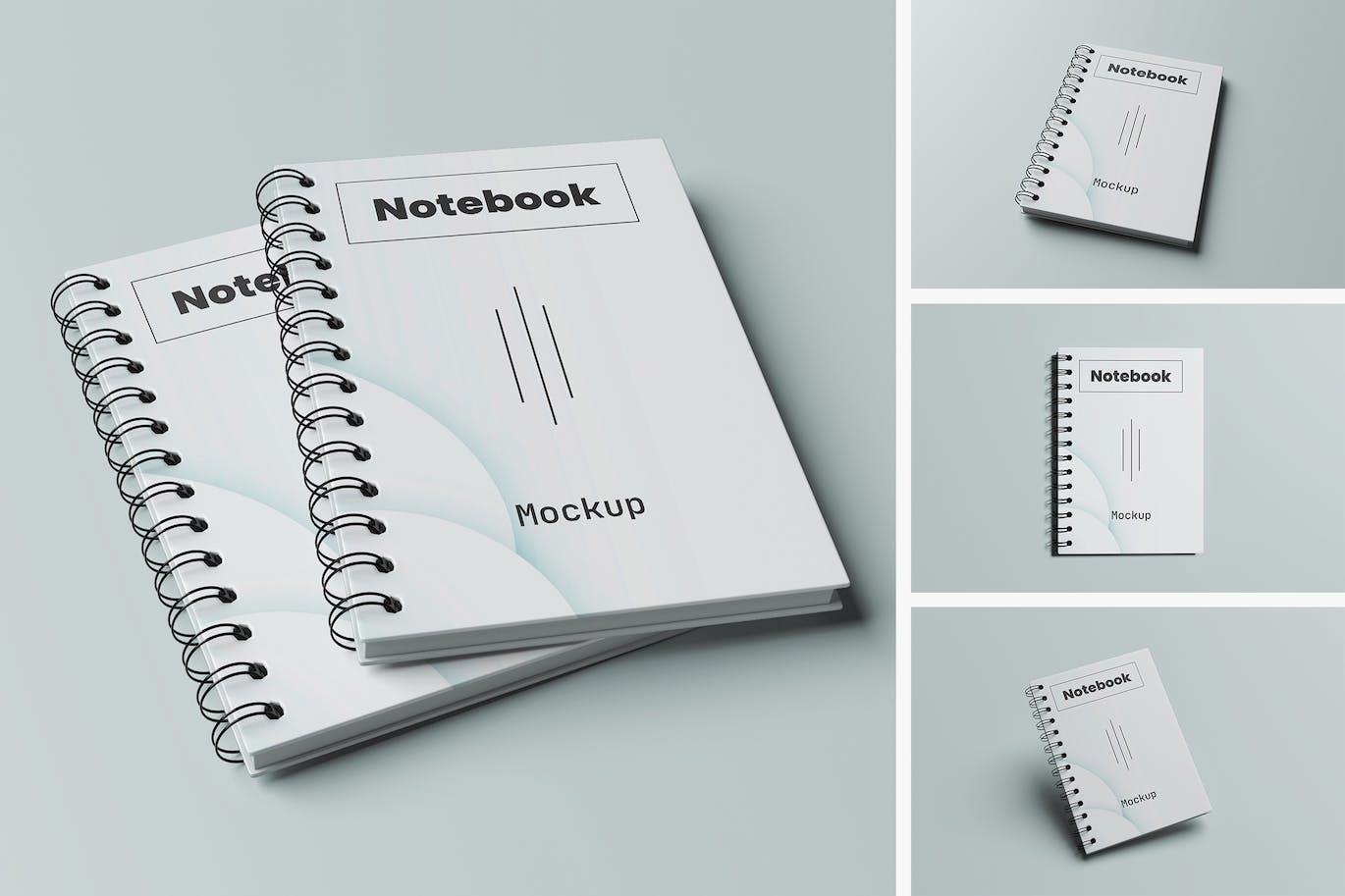 螺旋线圈本笔记本封面设计样机 Note Book Mockup 样机素材 sucaiwan.com