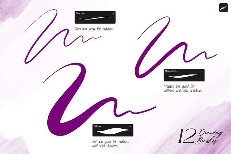 12个实用的起稿素描Procreate笔刷 笔刷资源 sucaiwan.com