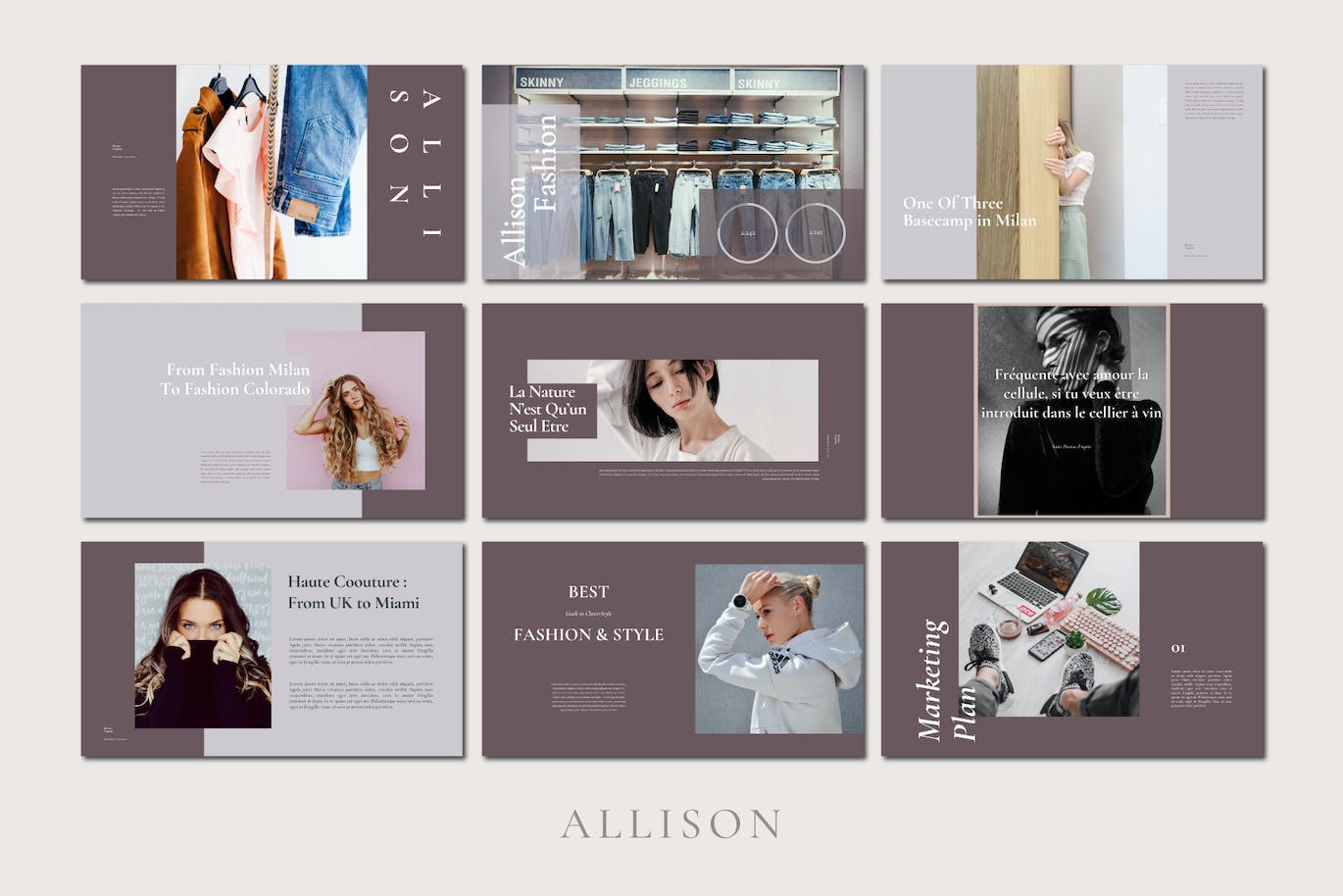 Lookbook杂志布局精美PowerPoint演示文稿模板 Allison Lookbook Powerpoint Template 幻灯图表 sucaiwan.com