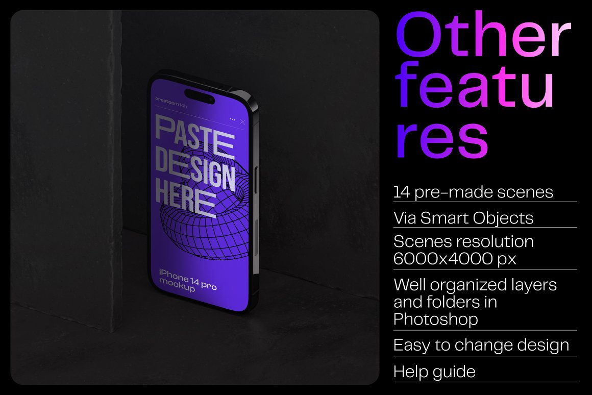 高质量苹果手机刘海屏3D渲染场景APP设计UI贴图展示样机模板 iPhone 14 pro mockups v1 样机素材 第7张-素材湾丨精选海外优质设计素材资源 高质量苹果手机刘海屏3D渲染场景APP设计UI贴图展示样机模板 iPhone 14 pro mockups v1 样机素材 sucaiwan.com