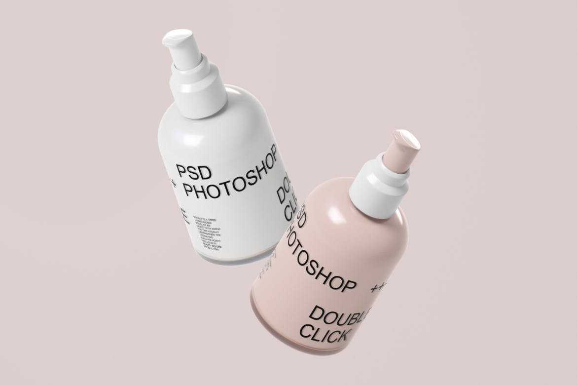 化妆品瓶产品包装样机集 Cosmetic Bottle Mockup Set 样机素材 sucaiwan.com
