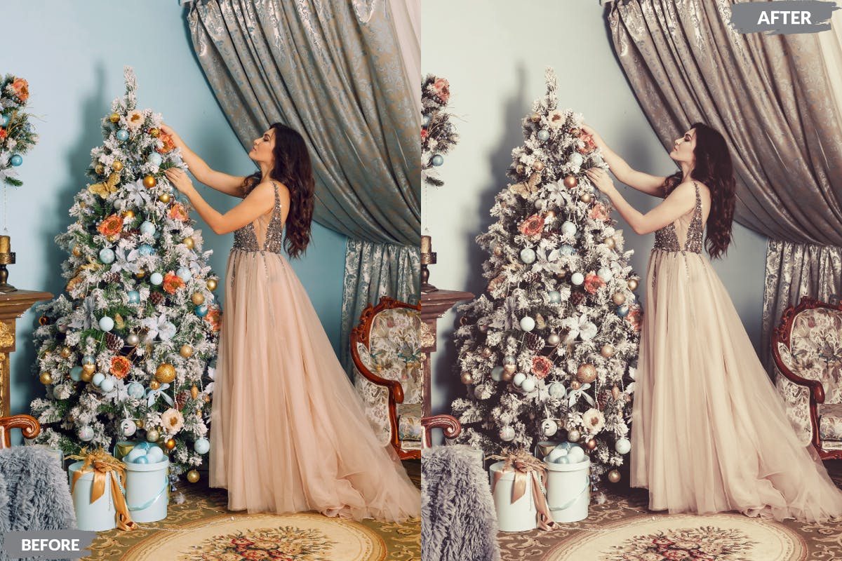 圣诞照片处理复古滤镜LR预设 Vintage Christmas Lightroom Presets DekstopMobile 插件预设 sucaiwan.com