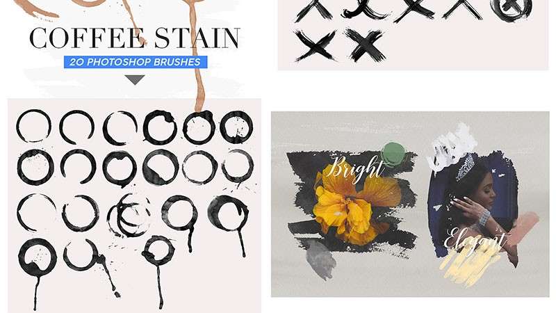 487个墨水形状和笔触图案PS笔刷套装 笔刷资源 sucaiwan.com