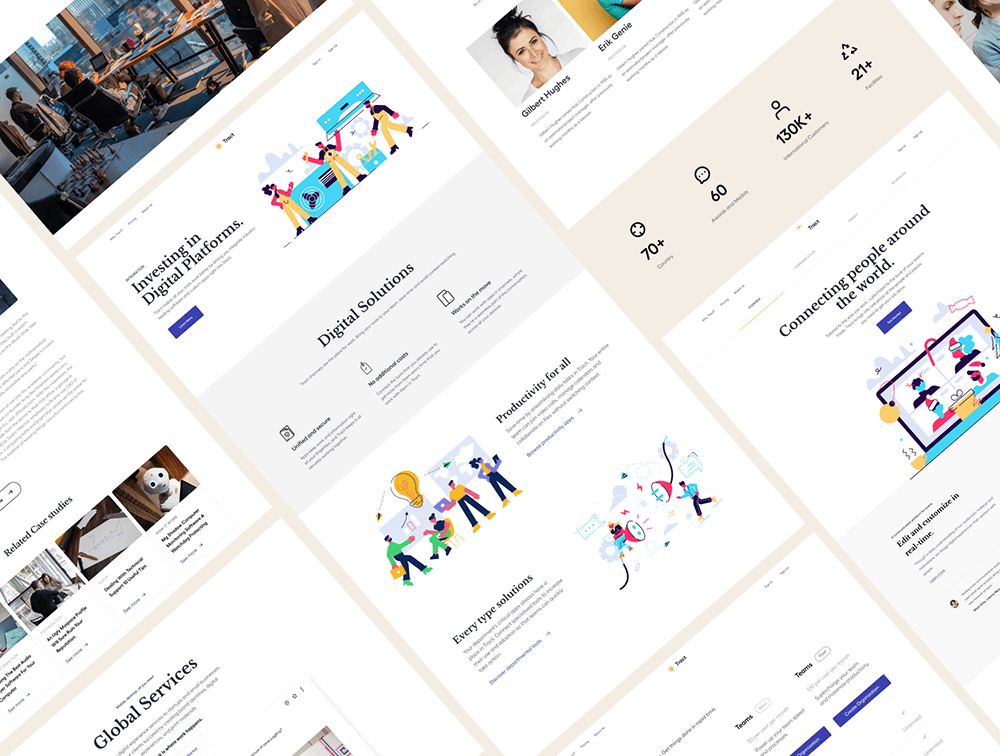 社交和企业领域网站UI模板 APP UI sucaiwan.com