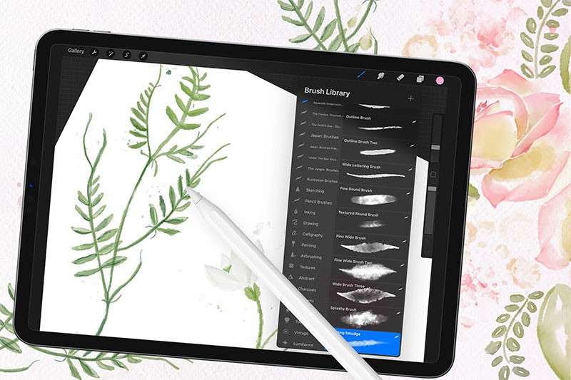 16个水彩笔效果Procreate笔刷 笔刷资源 sucaiwan.com