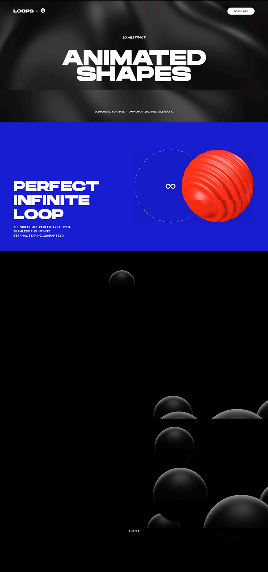 潮流现代3D动画抽象形状动画循环的抽象视频+平面背景素材 3D ANIMATED ABSTRACT SHAPES 设计素材 sucaiwan.com