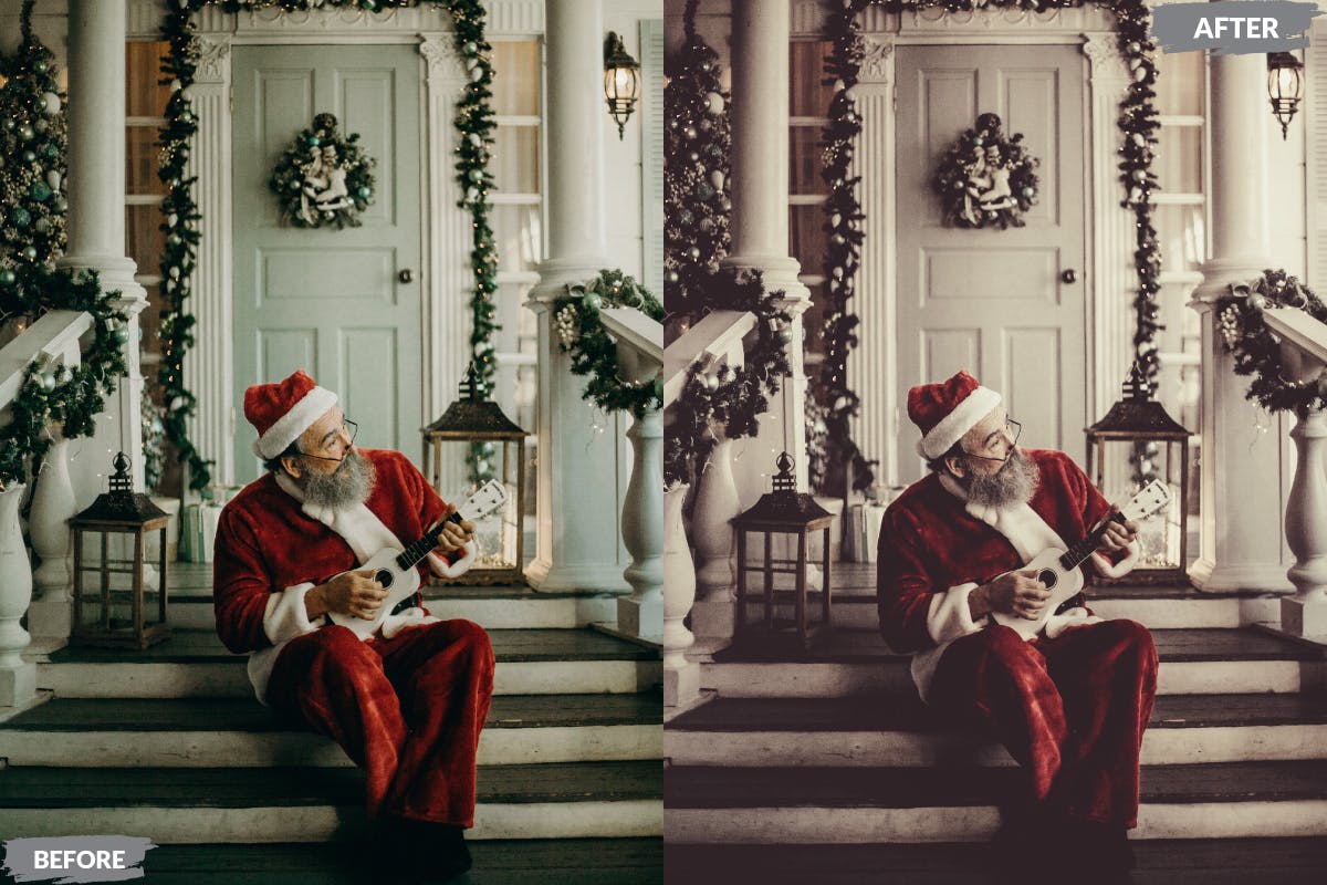 圣诞照片处理复古滤镜LR预设 Vintage Christmas Lightroom Presets DekstopMobile 插件预设 sucaiwan.com