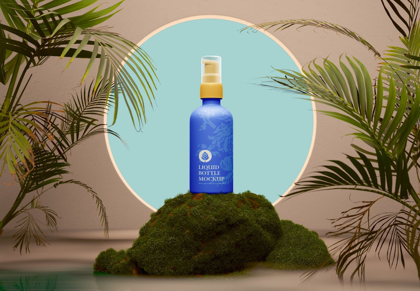 塑料化妆品喷雾瓶场景样机 Plastic Cosmetic Spray Bottle Scene Mockup 样机素材 sucaiwan.com