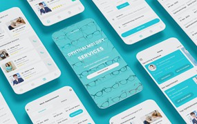 眼科医生和眼科医疗诊所应用程序UI套件 Oculist & Ophthalmology Medical Clinic App Ui kit