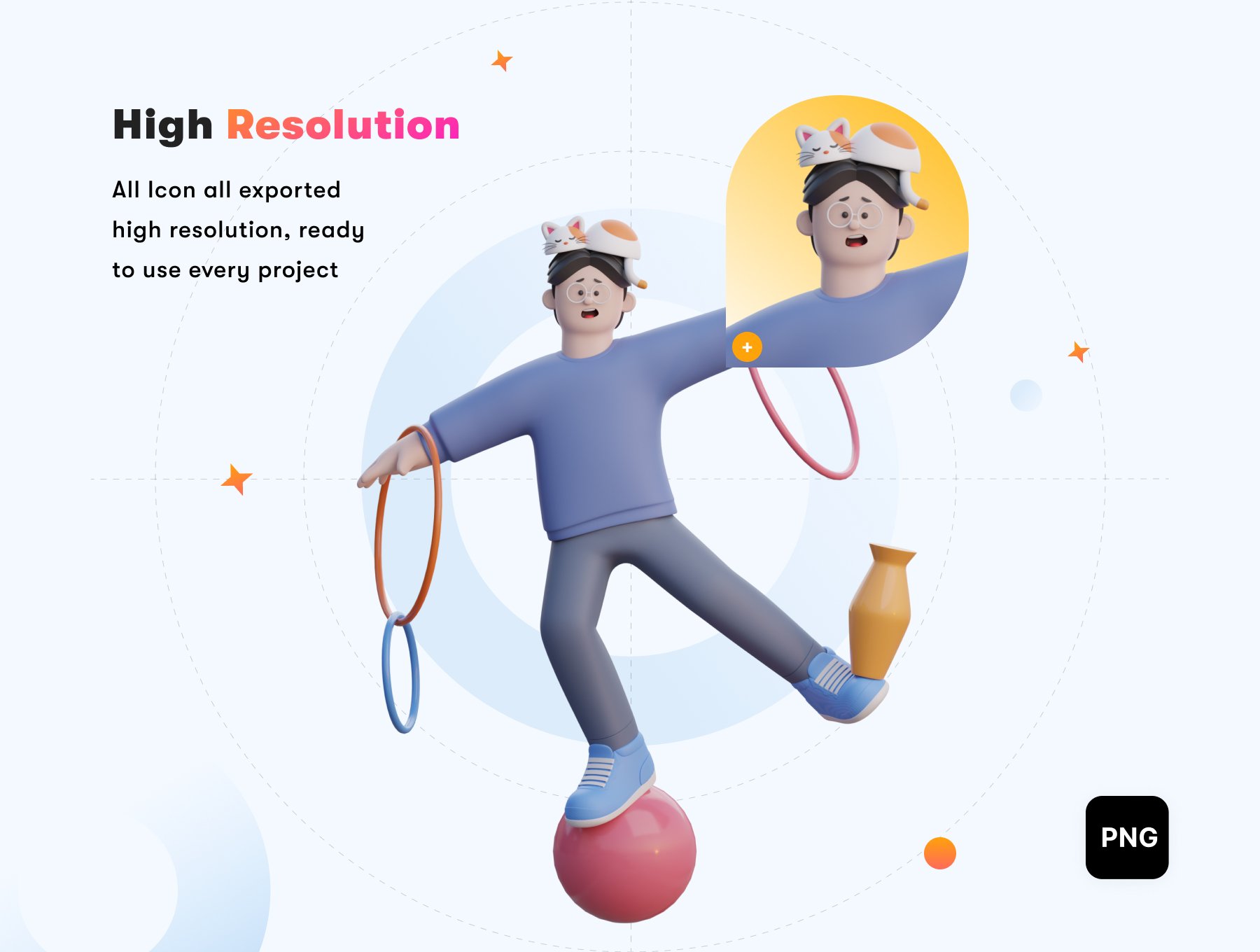 高质量三维渲染卡通度假游玩娱乐3D人物角色素材 Aisha – Holiday 3D Character Pack 图标素材 sucaiwan.com