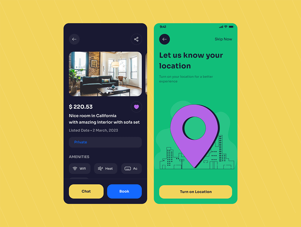 房间预订App应用程序UI套件 APP UI sucaiwan.com