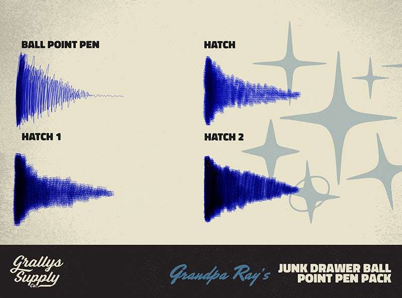 逼真的圆珠笔效果Procreate笔刷 笔刷资源 sucaiwan.com