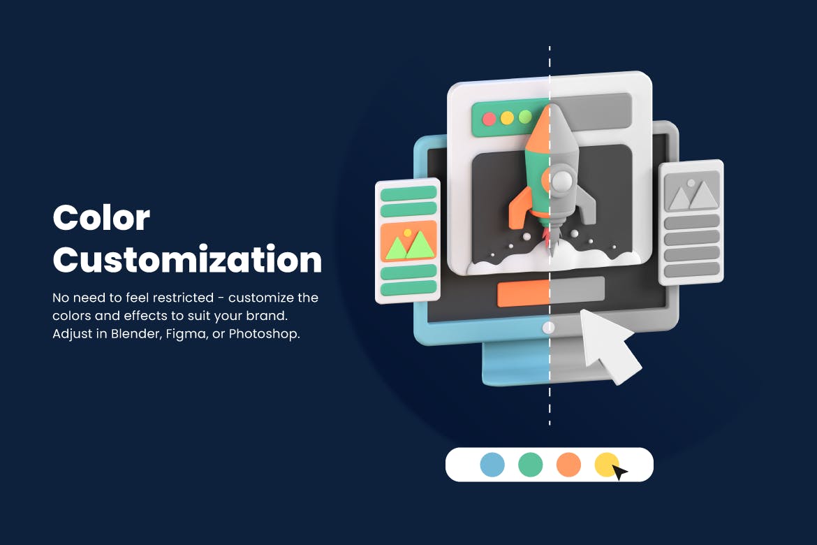 3D网页设计图标 3D Web Design Icons 图标素材 sucaiwan.com