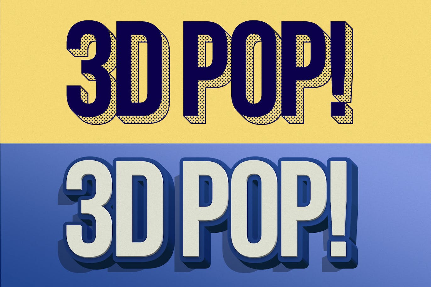 3D立体风格ps文字效果样式v2 3D POP! Photoshop Effects Vol. 2 设计素材 sucaiwan.com