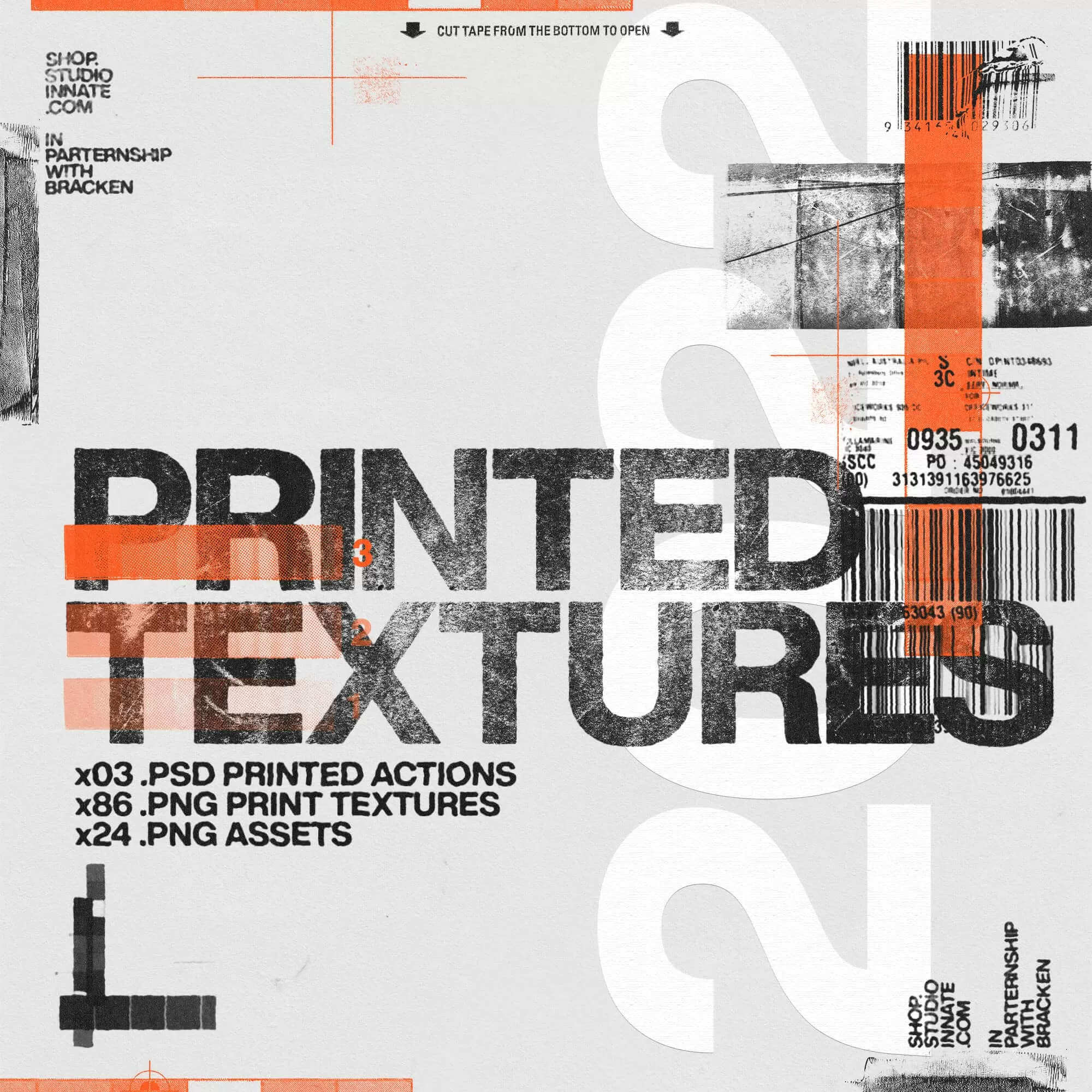 100+高质量仿旧设计磨白做旧艺术扫描复印效果纹理素材合辑 Studio Innate – Printed Textures 图片素材 sucaiwan.com