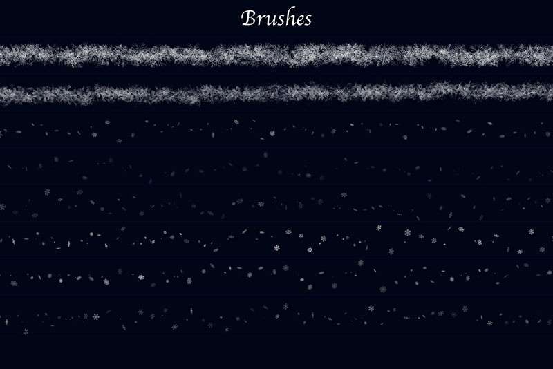 Photoshop雪花冰花笔刷和图案套装 笔刷资源 sucaiwan.com