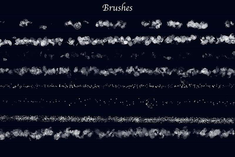 Photoshop雪花冰花笔刷和图案套装 笔刷资源 sucaiwan.com