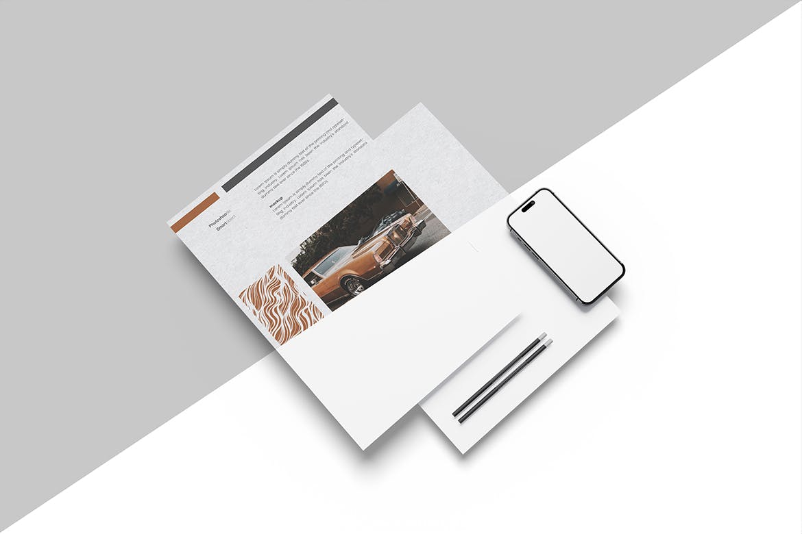 文件纸张文具样机模板 Stationery Mockup 样机素材 sucaiwan.com