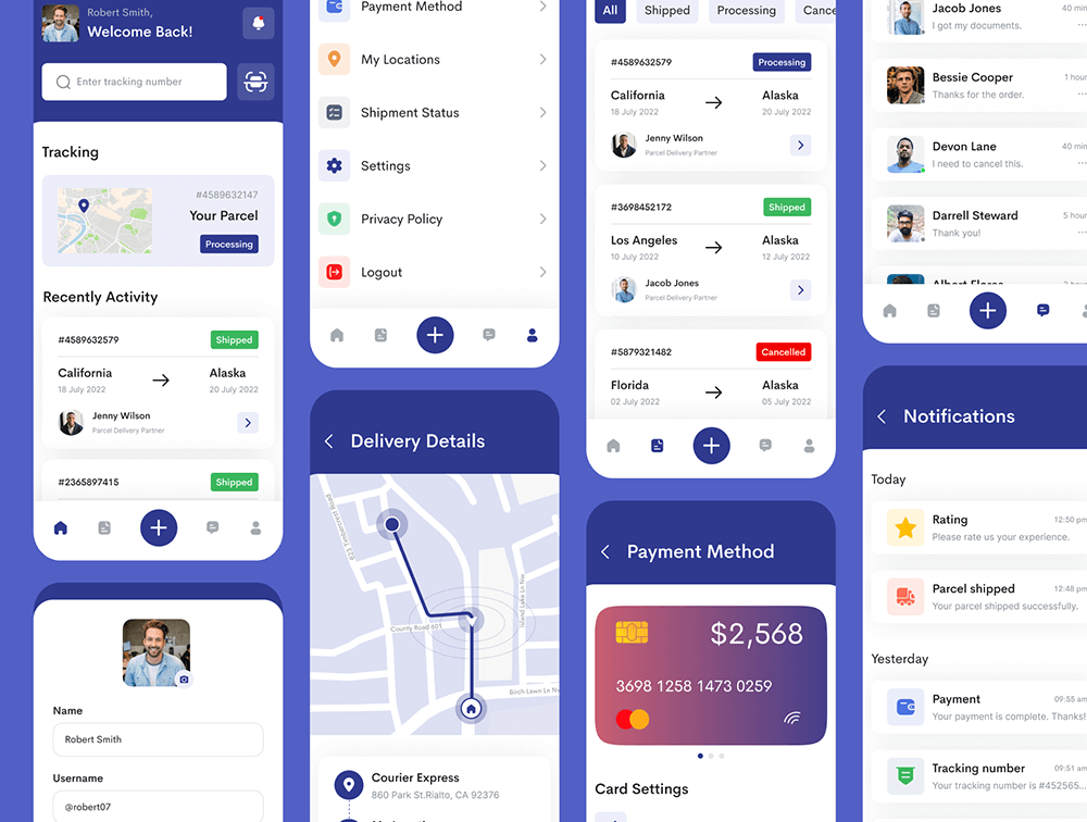 快递服务应用程序UI套件 APP UI sucaiwan.com