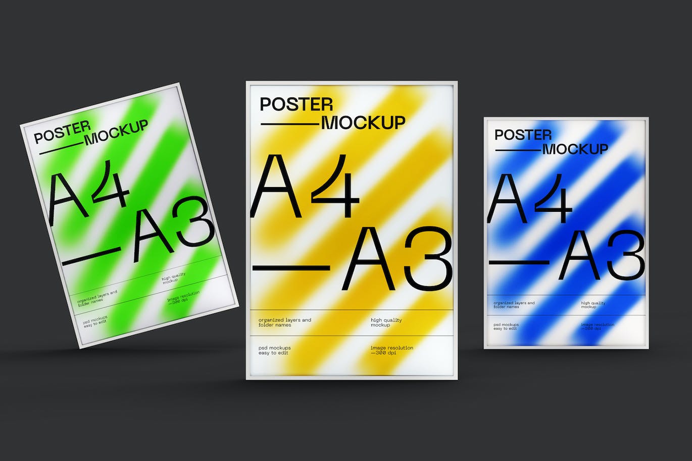 框架广告海报样机模板 Frame Poster Mockup 样机素材 sucaiwan.com