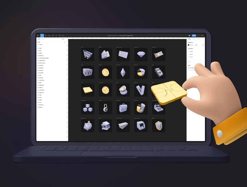 25个易于自定义3D图标包金融登陆应用程序演示图标 3D Icon Pack Finance 图标素材 sucaiwan.com