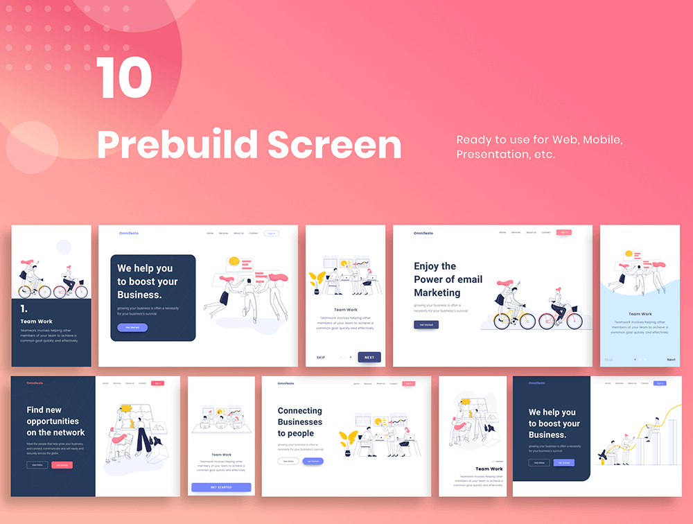 网站设计团队合作矢量插画 APP UI sucaiwan.com
