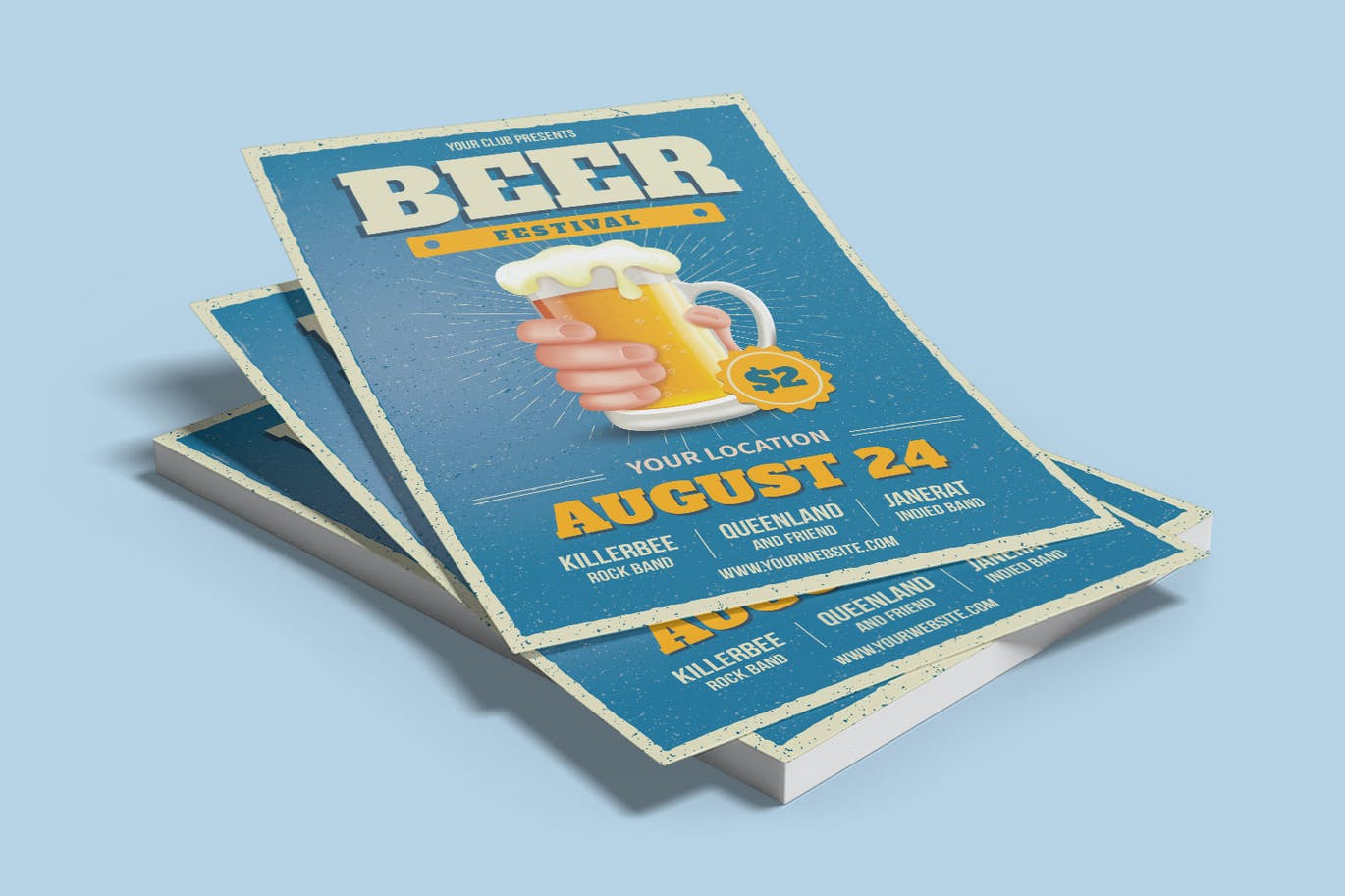 啤酒节宣传单海报模板 Beer Festival Flyer 设计素材 sucaiwan.com