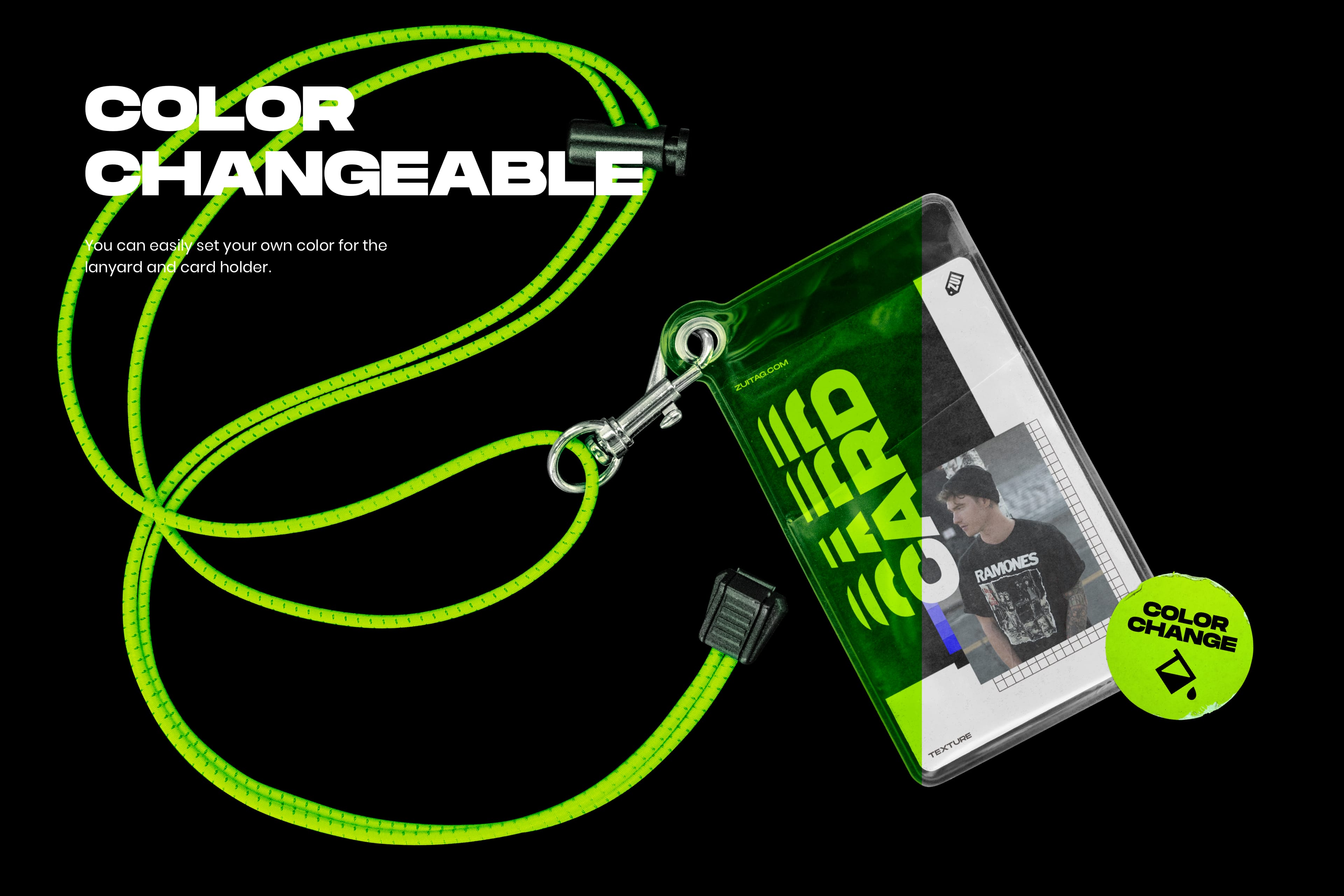 塑料身份证和挂绳样机 PLASTIC ID CARD AND LANYARD MOCKUP 样机素材 sucaiwan.com