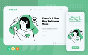 信息聊天概念引导页插画模板 Messages Web Onboarding Illustration