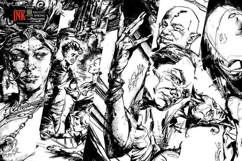 美式漫画风格手绘Procreate笔刷 笔刷资源 sucaiwan.com